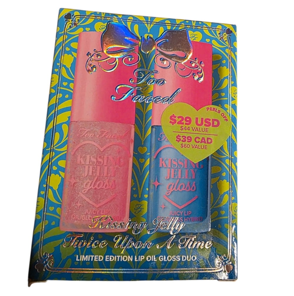 Too Faced Kissing Jelly Gloss Duo — Pink & Blue